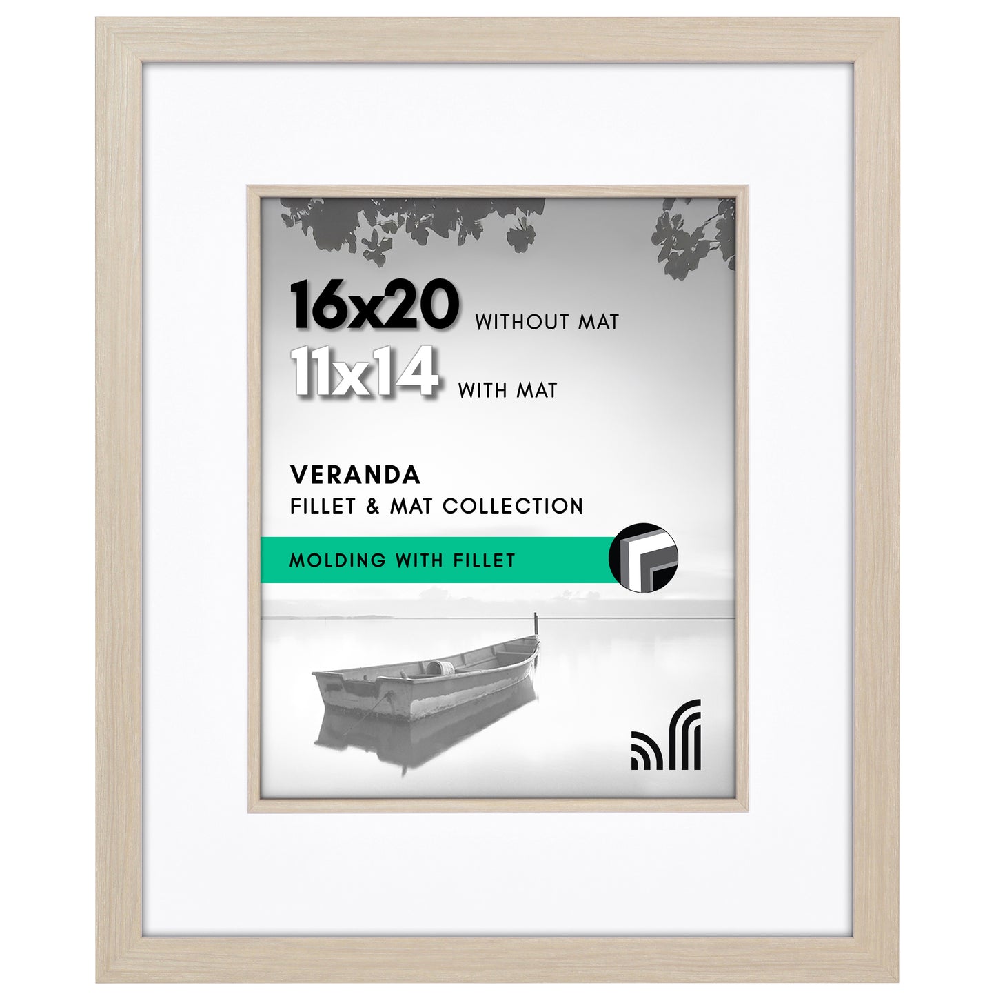 Americanflat Picture Frame With Polished Plexiglass | Decorative Inner Mat Accent | Classic Molding