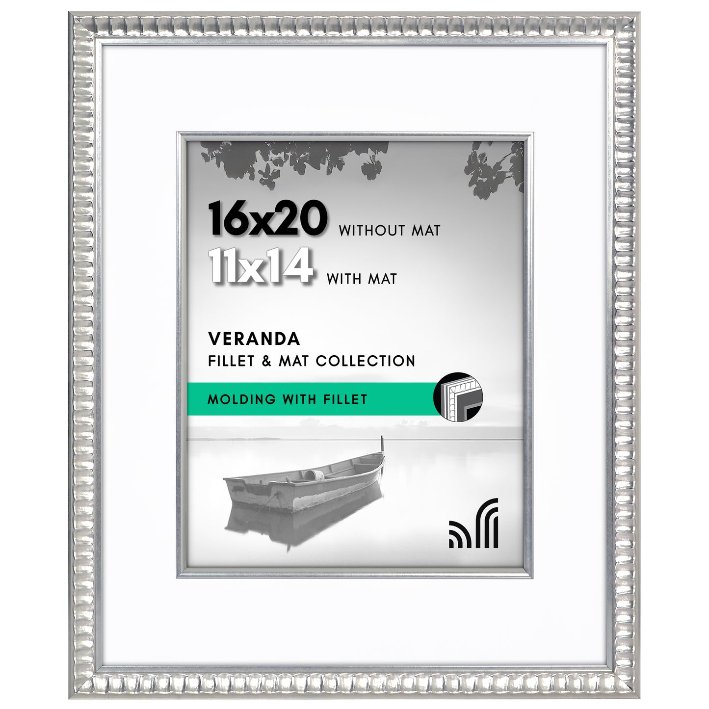 Americanflat Picture Frame With Polished Plexiglass | Decorative Inner Mat Accent | Classic Molding