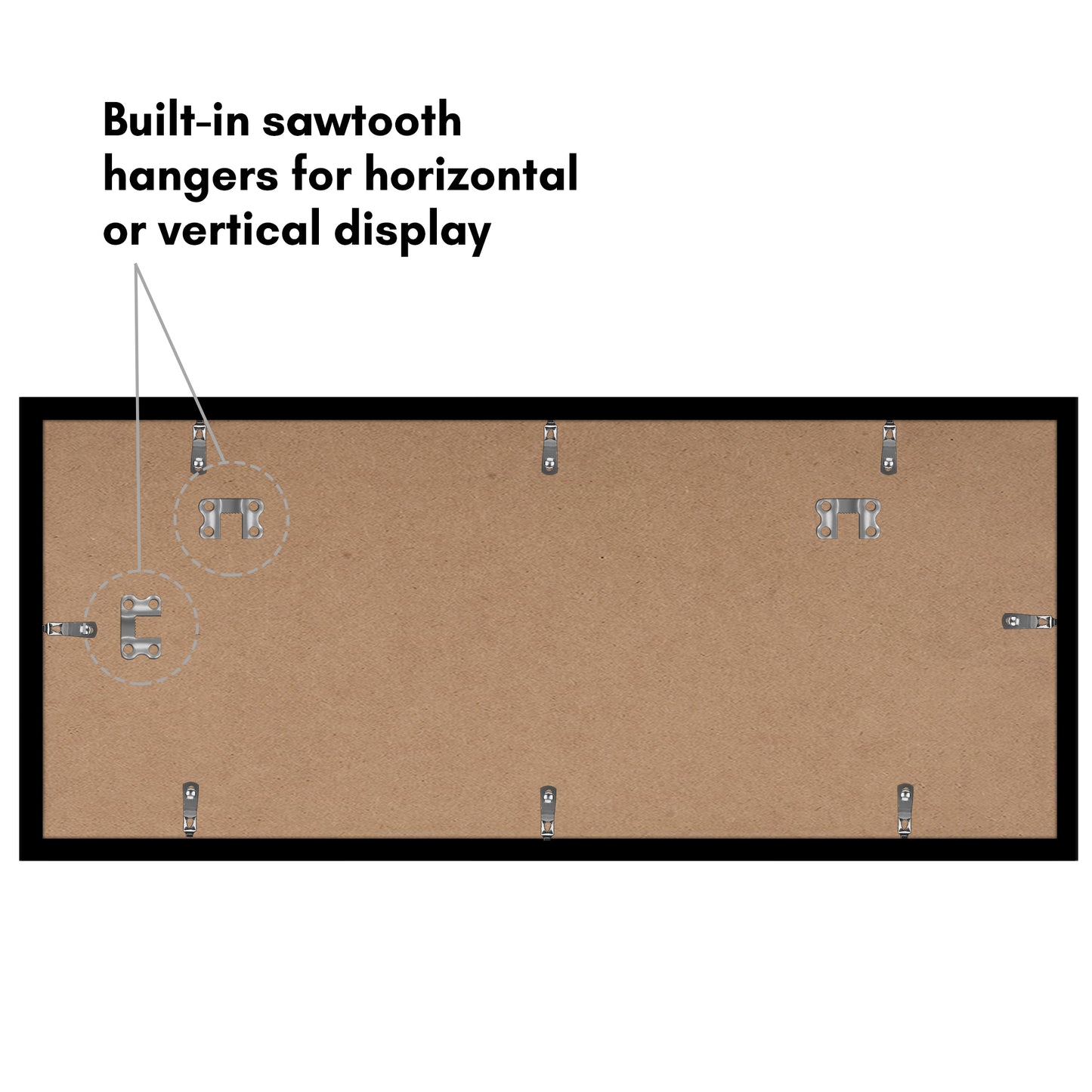 Americanflat 11x27 Poster Frame with Polished Plexiglass - Set of 5 - Use as 8x24 Frame with Mat or 11x27 Frame Without Mat - Galleria Collection - Gallery Wall Frame Set for Wall Display - Black