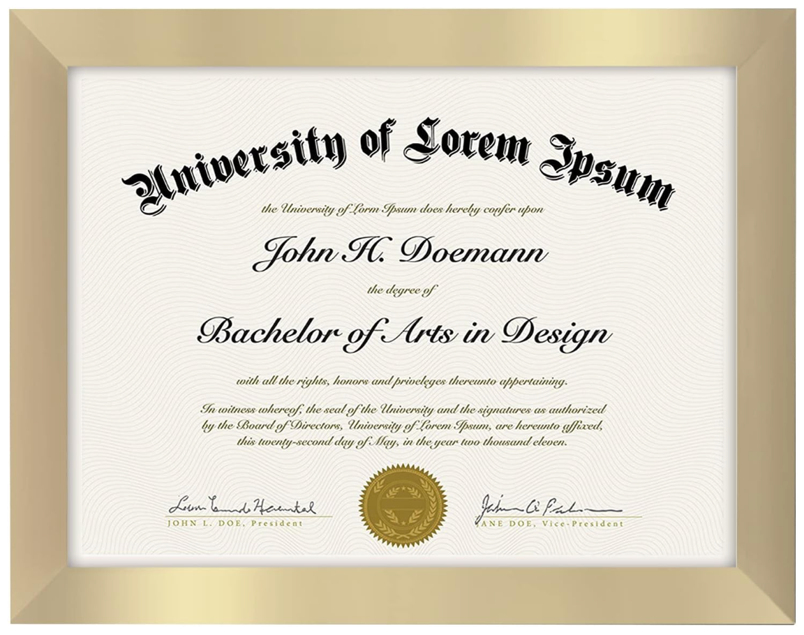 8.5x11 Diploma Frame | Legacy Collection