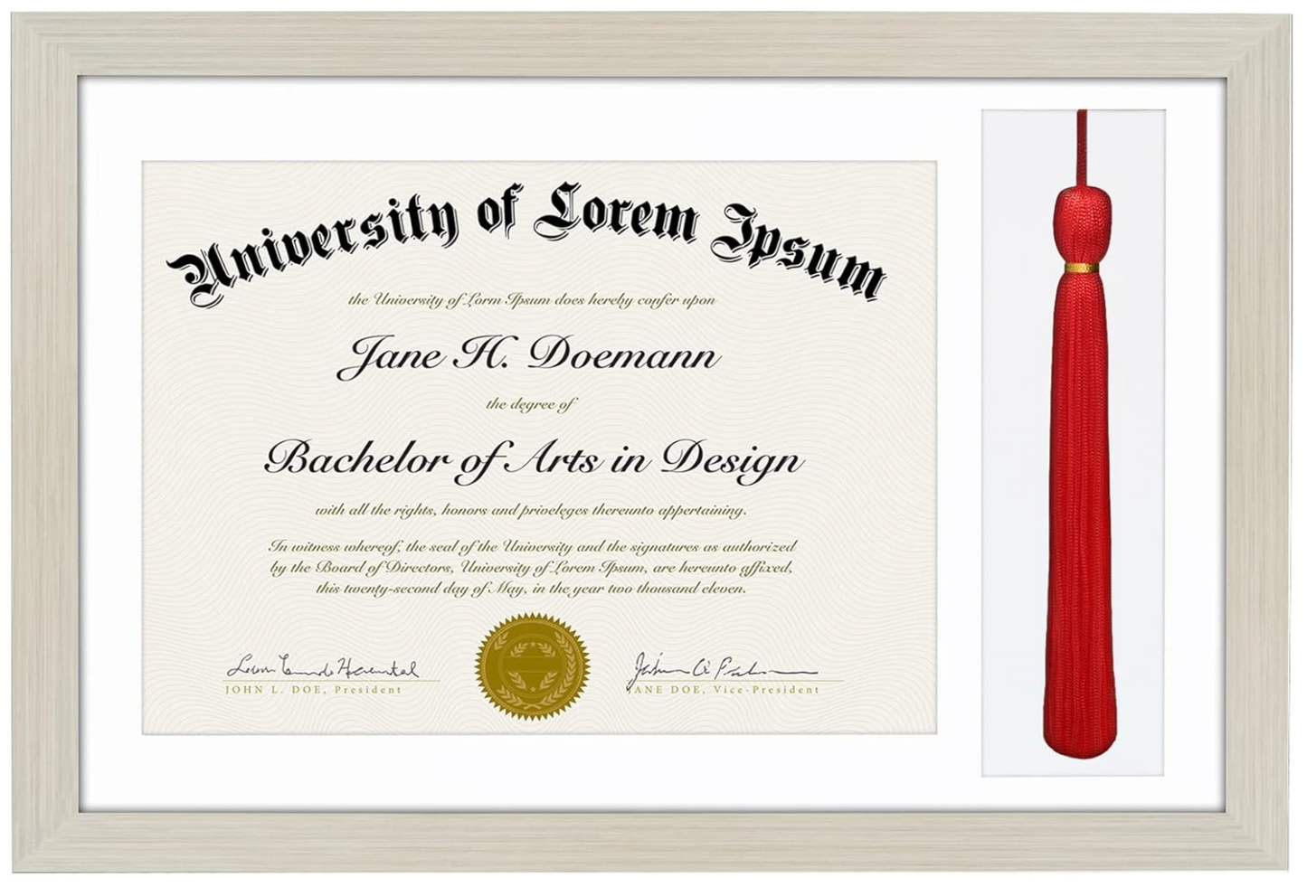 11x16 Diploma Frame with Tassel Display | Legacy Collection