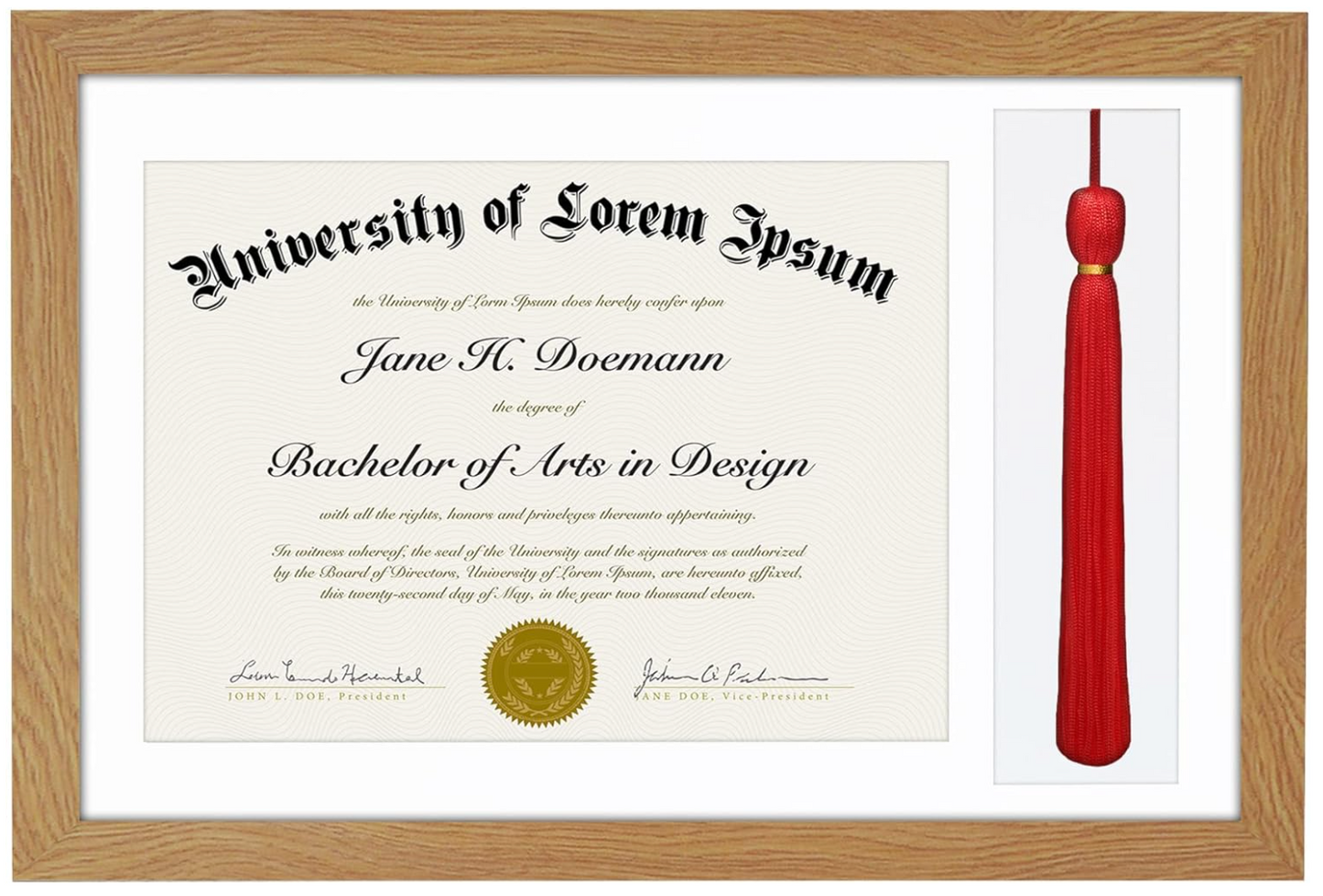 11x16 Diploma Frame with Tassel Display | Legacy Collection