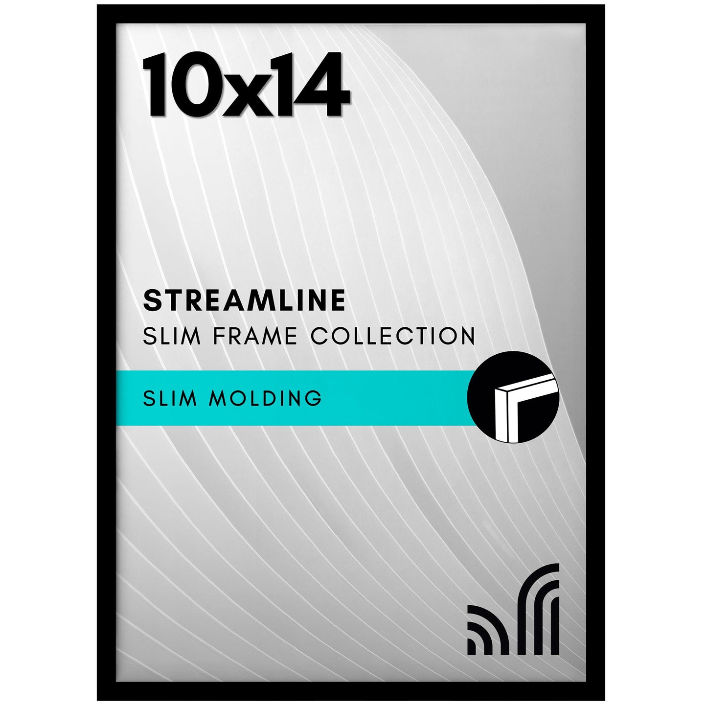 Americanflat 10x14 Picture Frame with Shatter-Resistant Glass - Streamline Collection - Thin Border Picture Frame for Wall Display - Hanging Hardware Included - Black