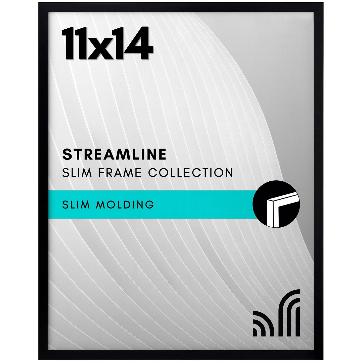 Americanflat 11x14 Picture Frame with Shatter-Resistant Glass - Streamline Collection - Thin Border Picture Frame for Wall Display - Hanging Hardware Included - Black