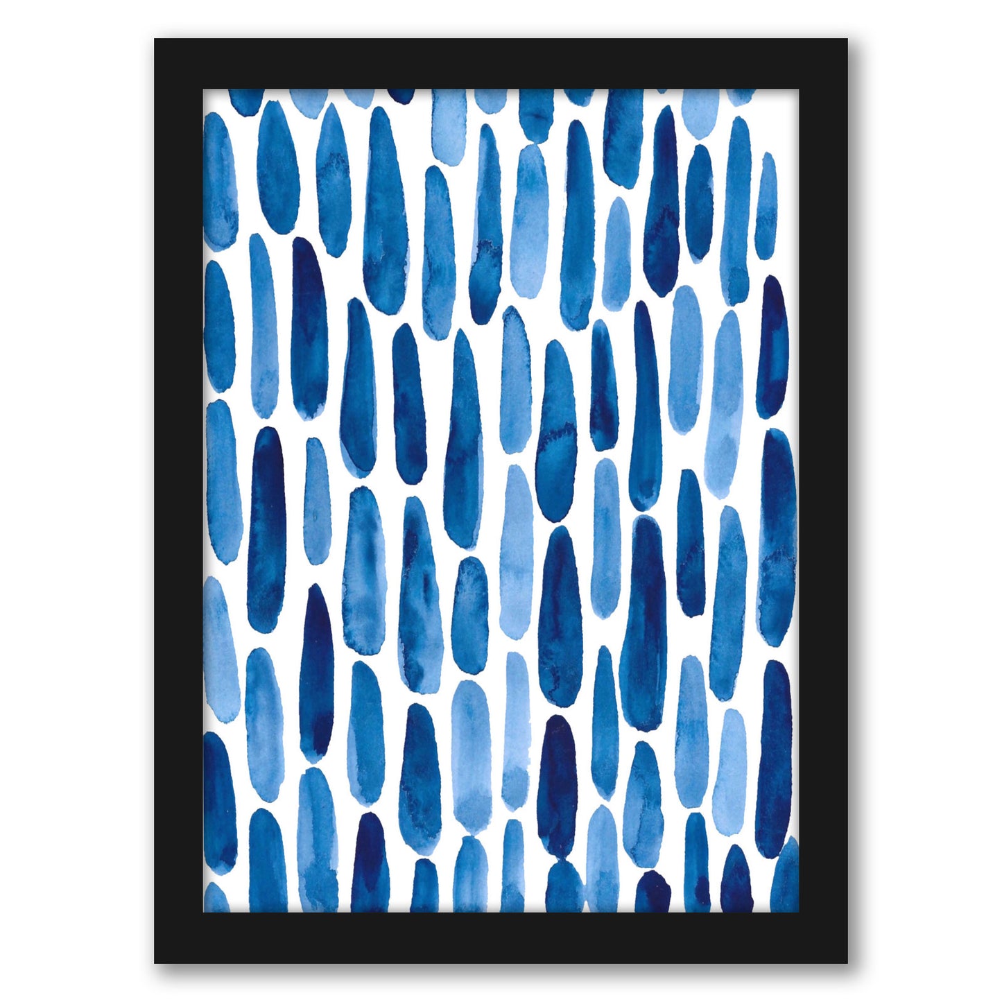 Blue Strokes By Lisa Nohren - Framed Print