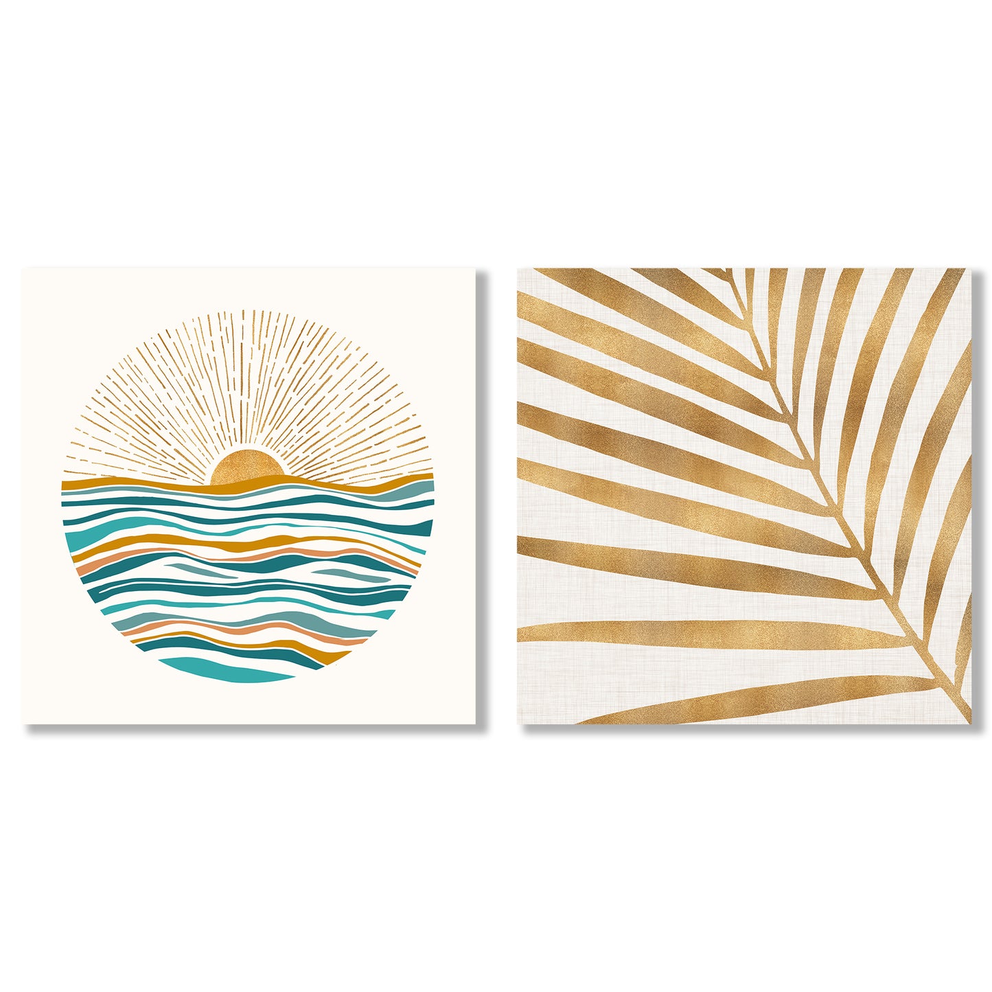 California Sunset by Modern Tropical - 2 Piece Gallery Wrapped Canvas Set - Art Set - Americanflat
