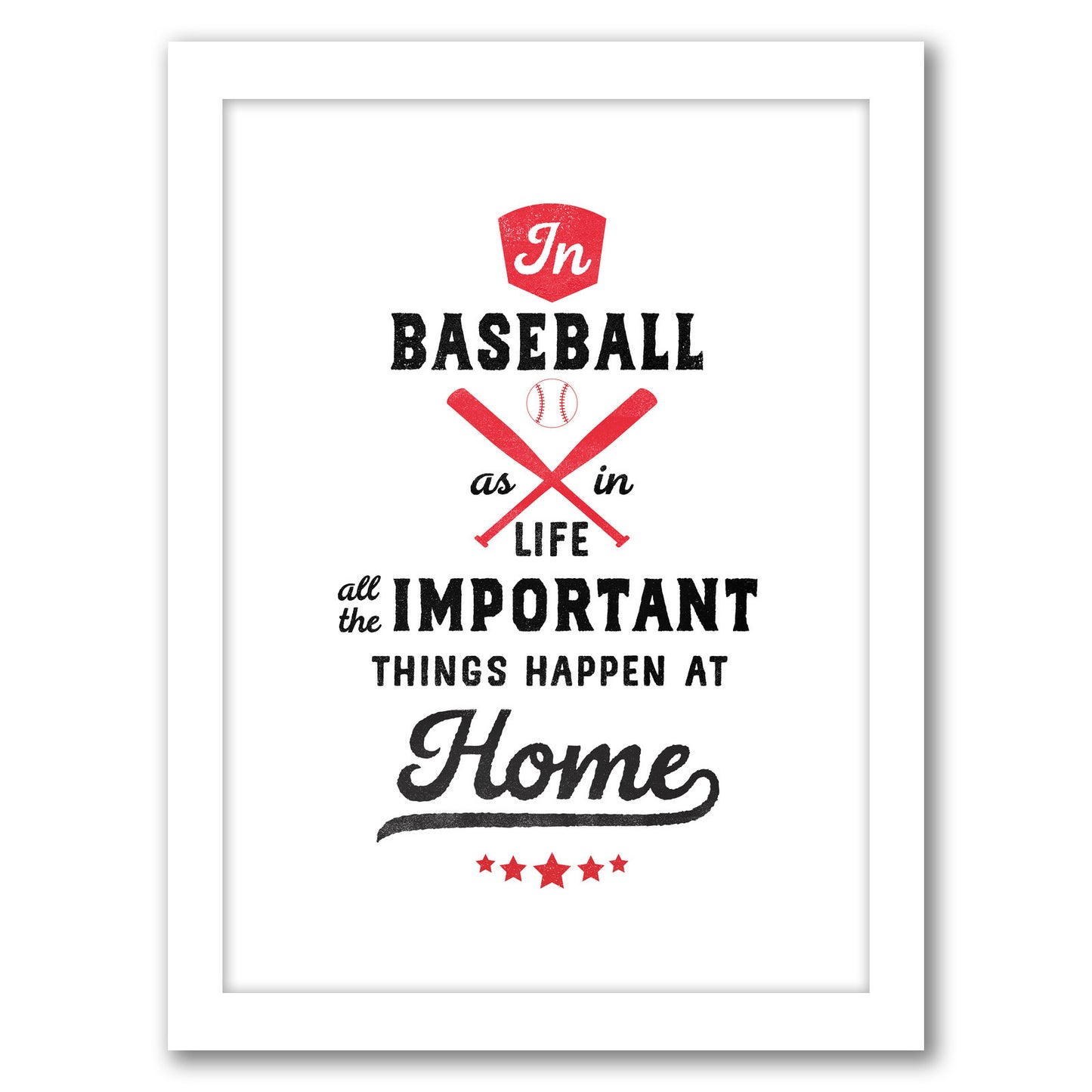 Baseball By Elena David - White Framed Print