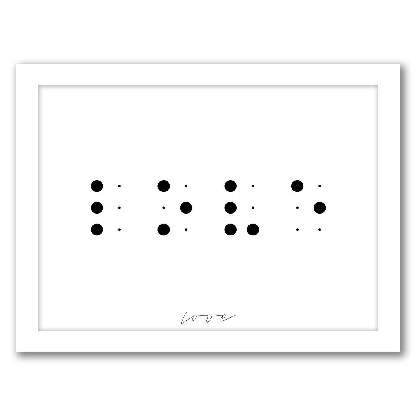 Love In Braille by Explicit Design - Framed Print