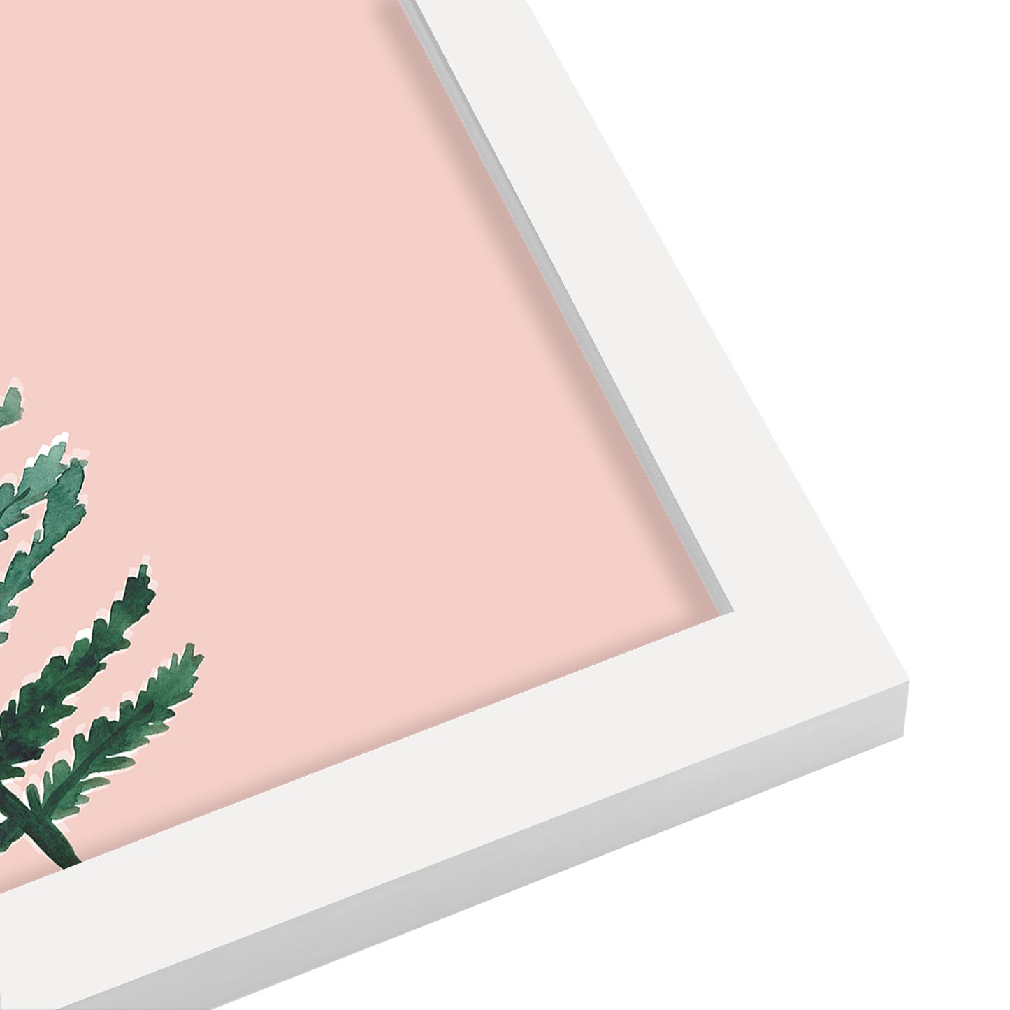 Pink Fern By Wall + Wonder - White Framed Print