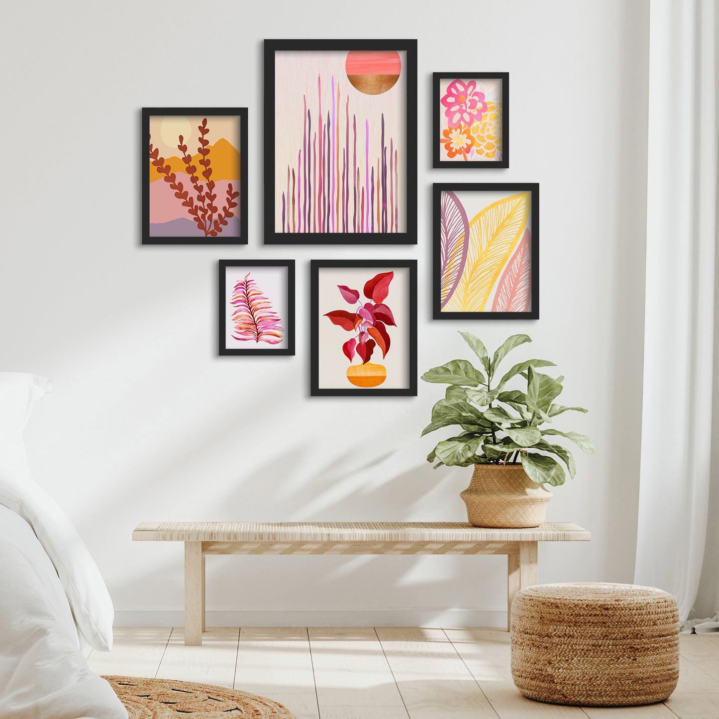 Desert Moonlight - 6 Piece Framed Gallery Wall Set - Art Set - Americanflat