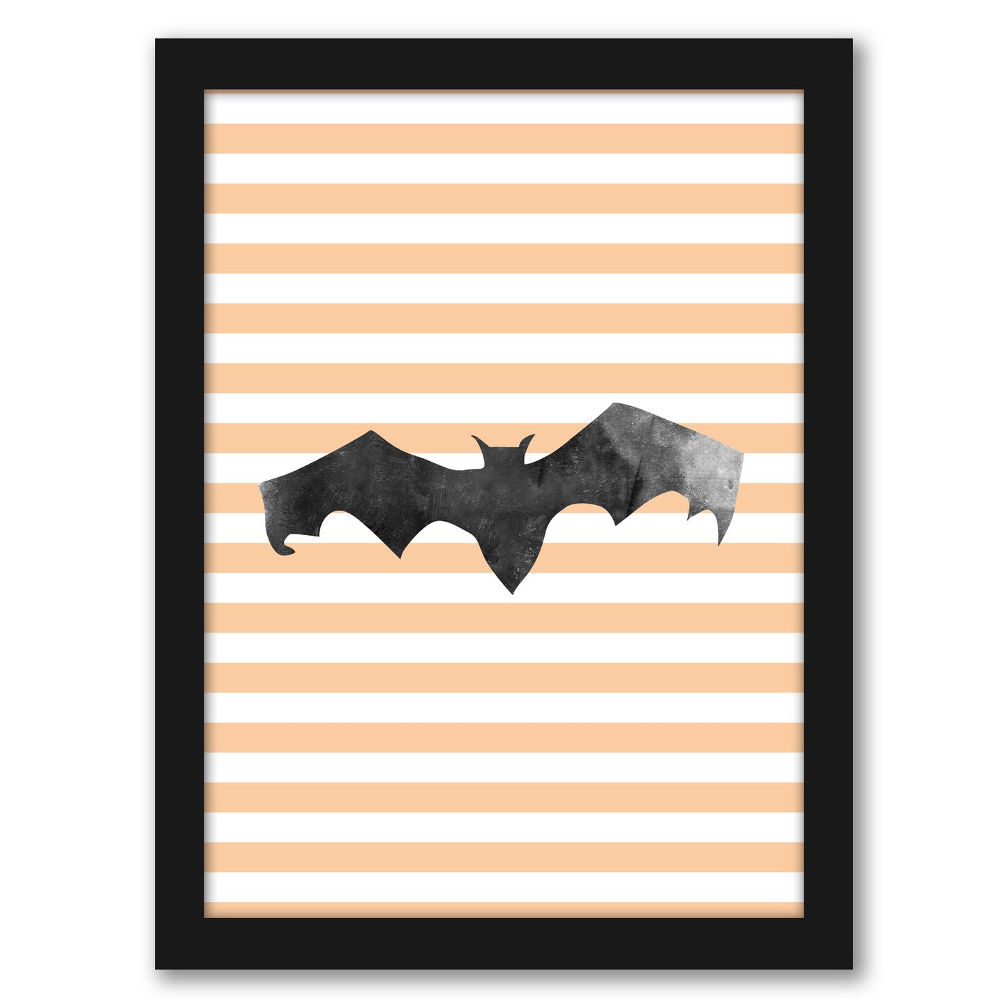 Halloween Striped Bat by Jetty Home Framed Print