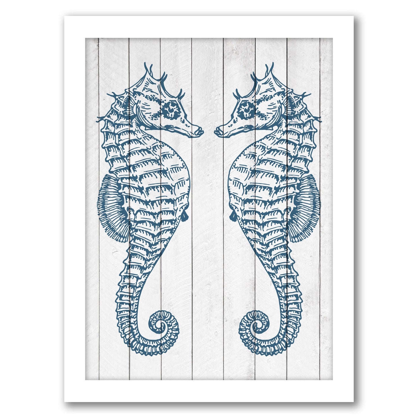 Double Seahorse Wood by Samantha Ranlet - Framed Print