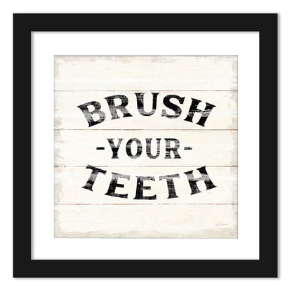 Wash Your Hands Brush Your Teeth - Set of 2 Framed Prints by Wild Apple - Americanflat