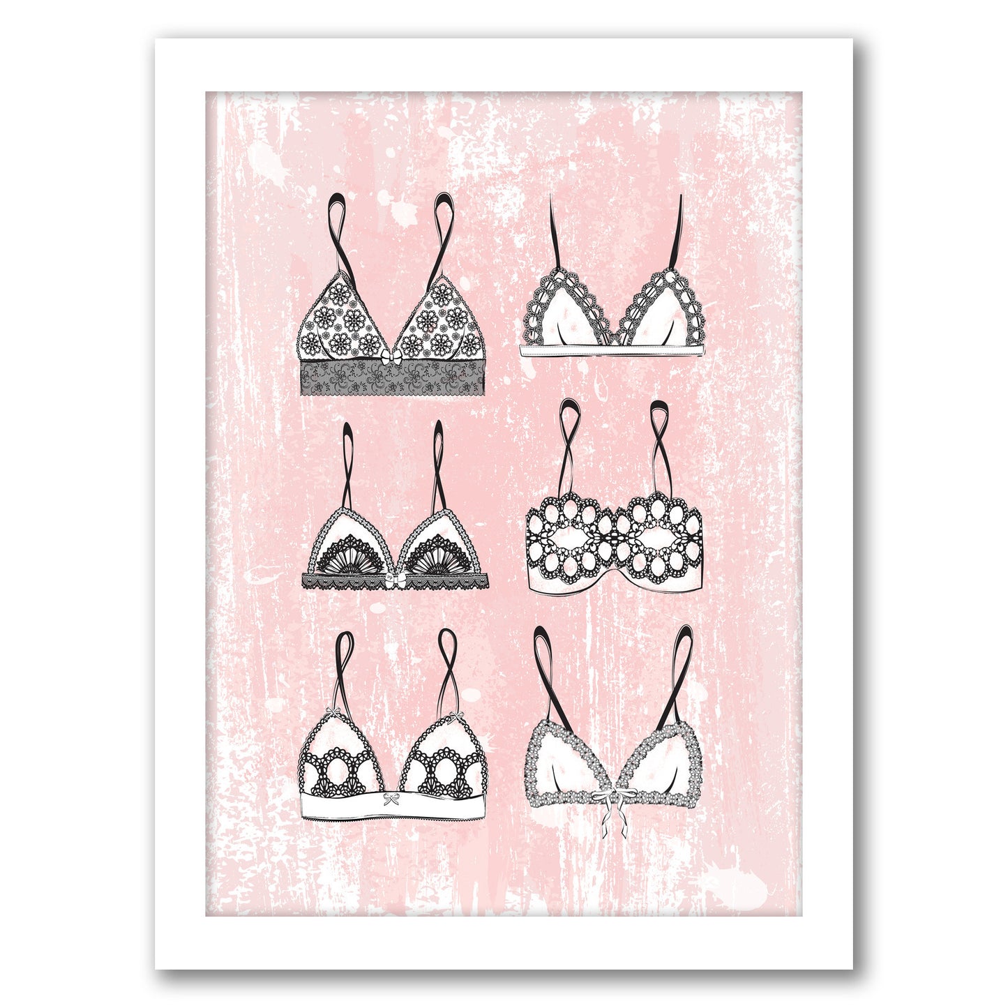 Pink Lingerie By Martina - White Framed Print