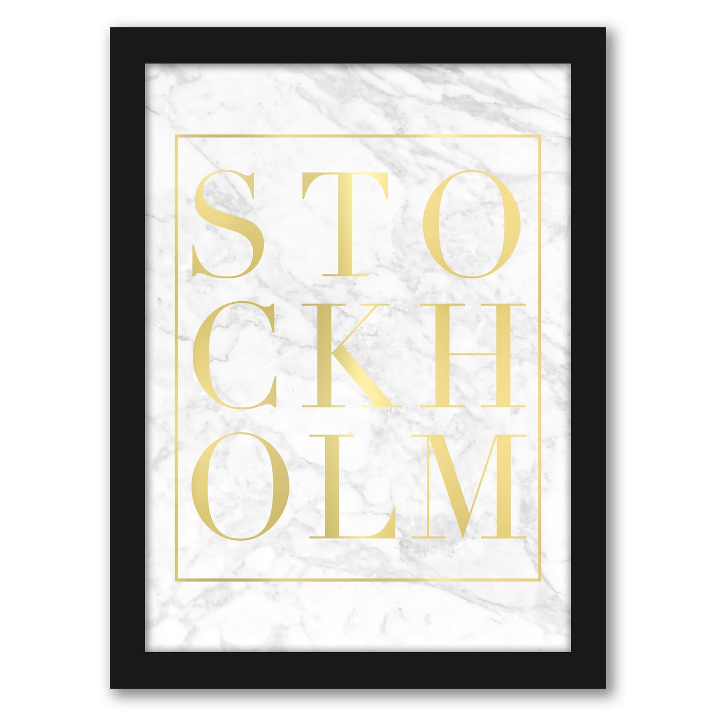Stockholm White Marble By Nuada - Framed Print