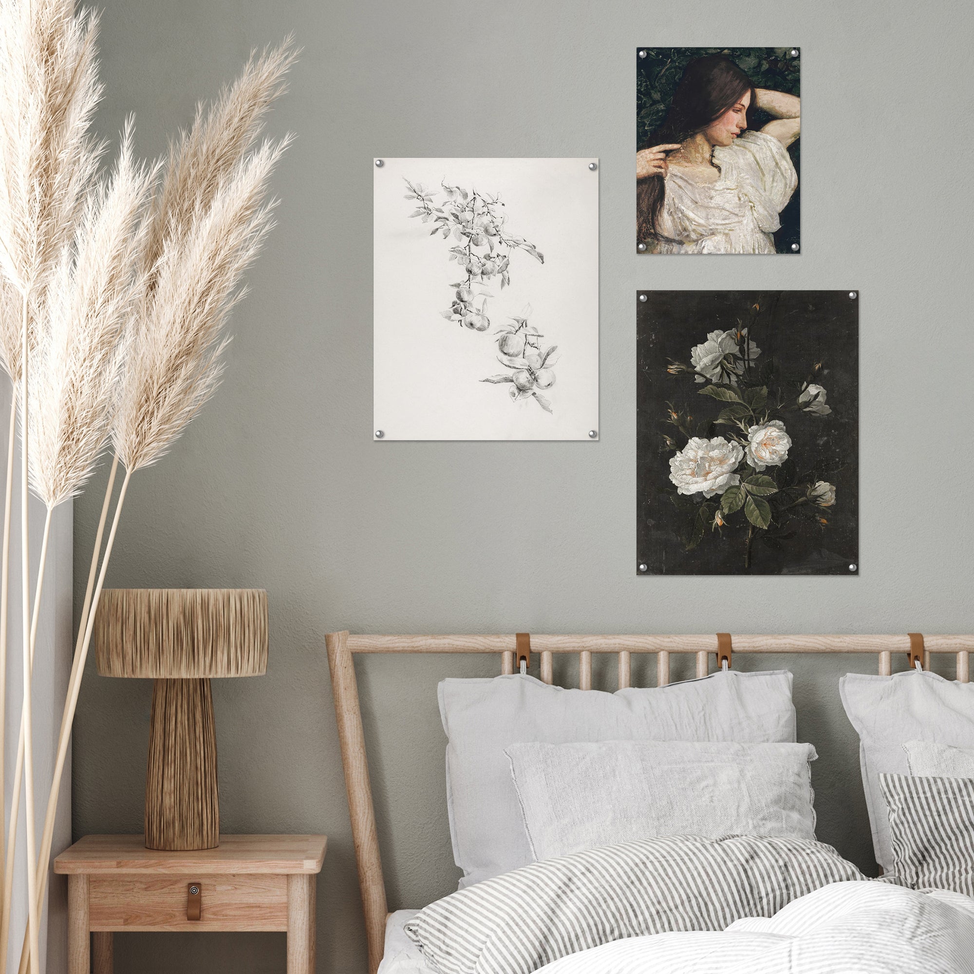 3 Piece Vintage Gallery Wall Art Set Poster Nature's Embrace Art by