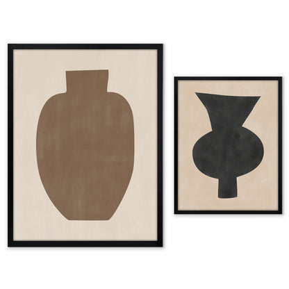 Americanflat Neutral Tones Minimalist Abstract by The Print Republic - 2 Piece Set