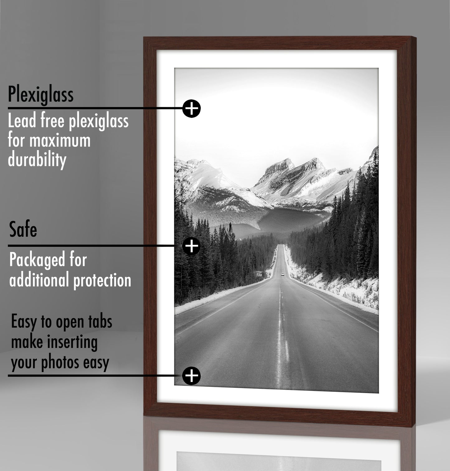 Set of 5 - Classic Gallery Picture Frame with Mat | Galleria Collection