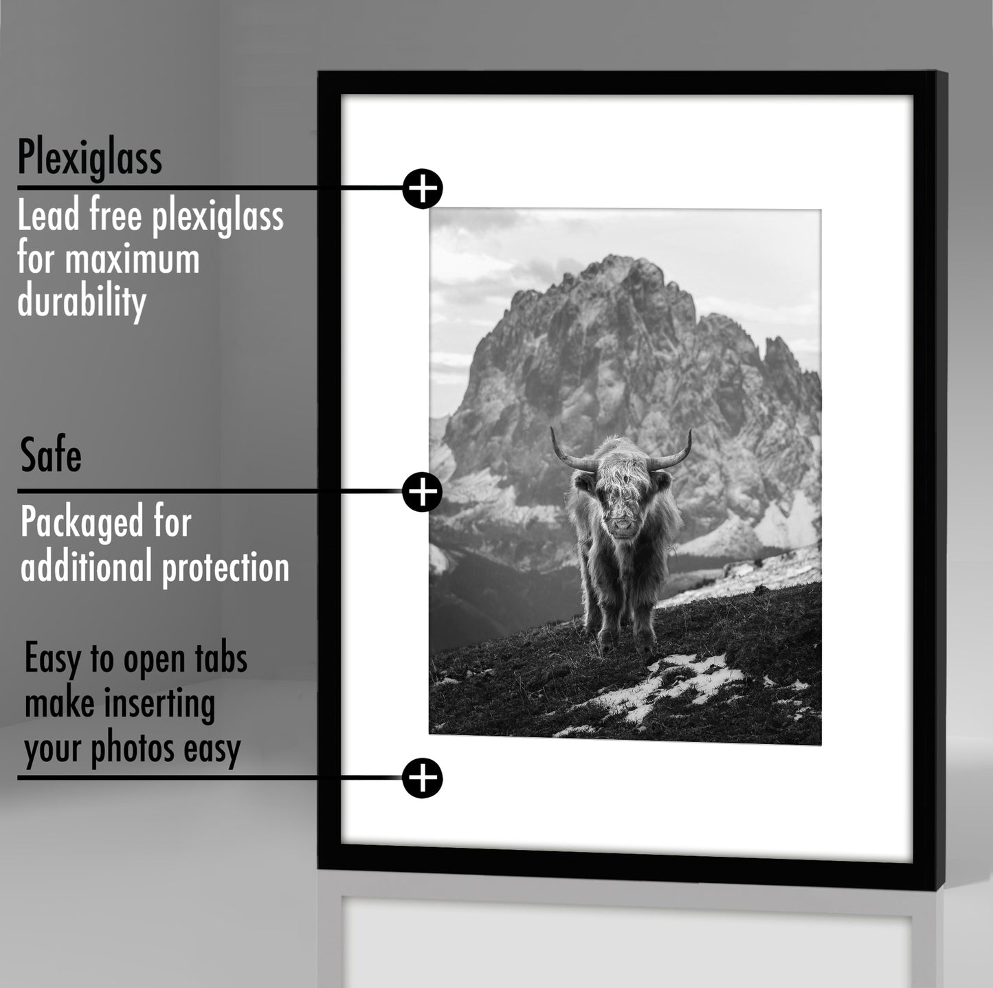 Set of 2 - Classic Gallery Picture Frame with Mat | Galleria Collection