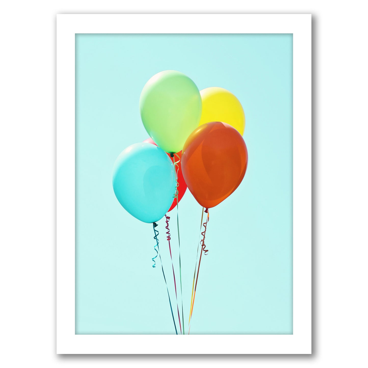 Happy Balloons By The Gingham Owl - White Framed Print