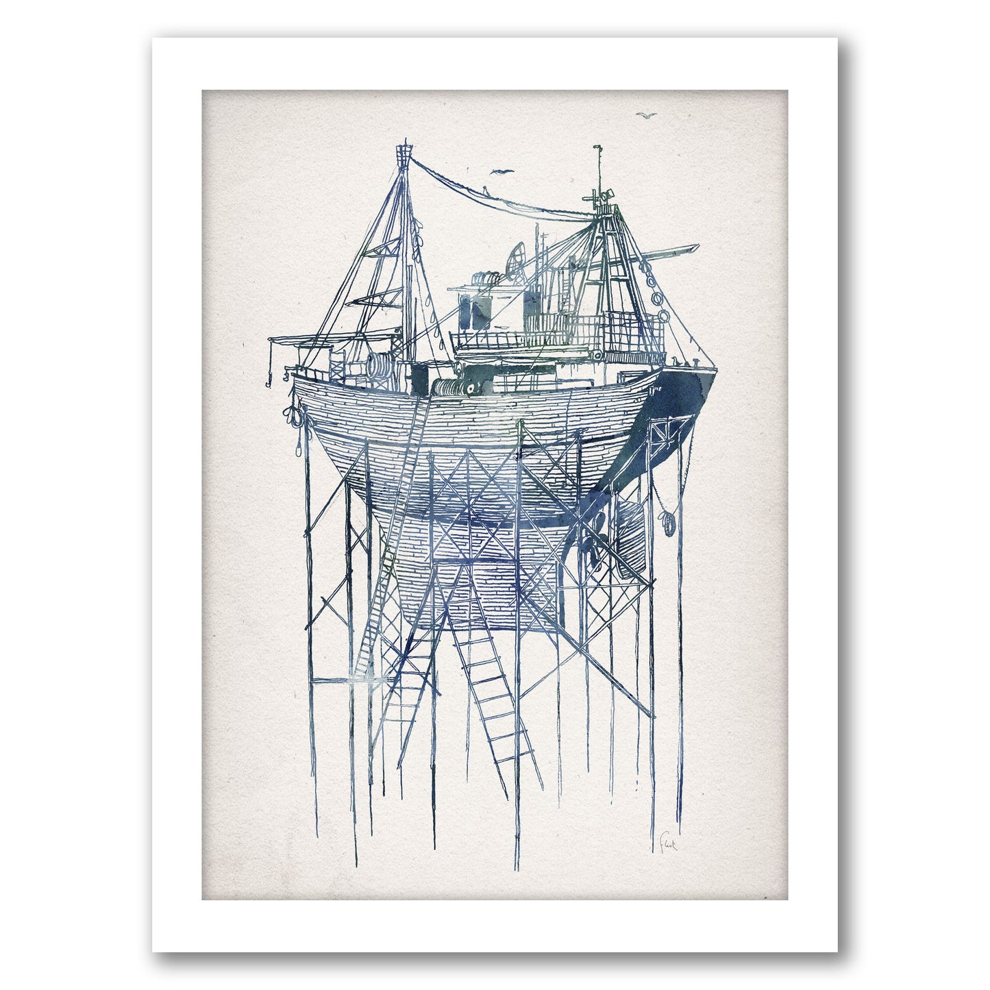 Dry Dock 2 by David Fleck - Framed Print