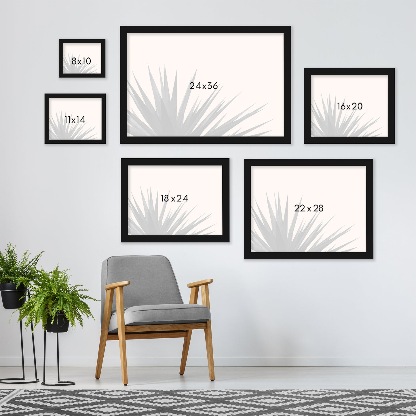 Black Palms On Pink by Emanuela Carratoni - Framed Print