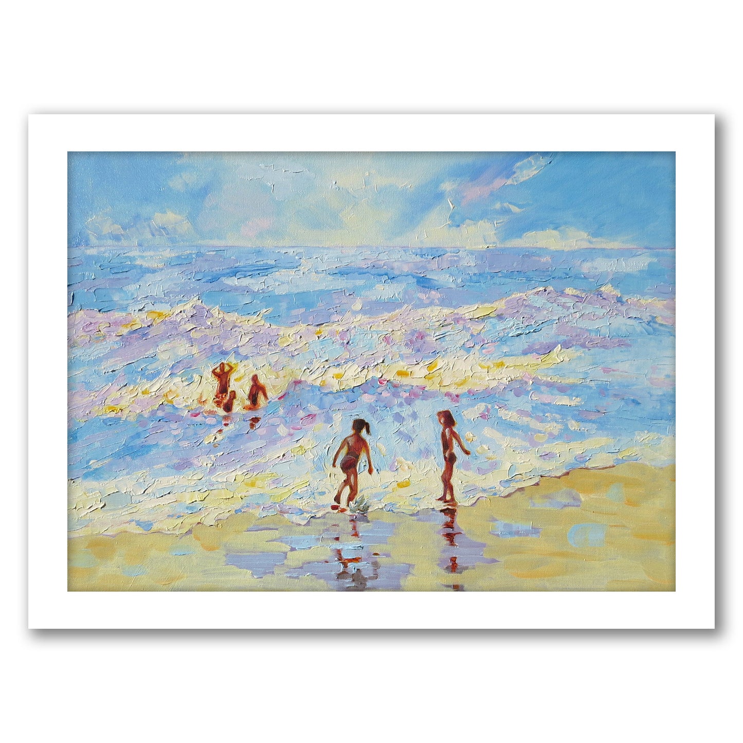 Summer Holiday By Mary Kemp - White Framed Print