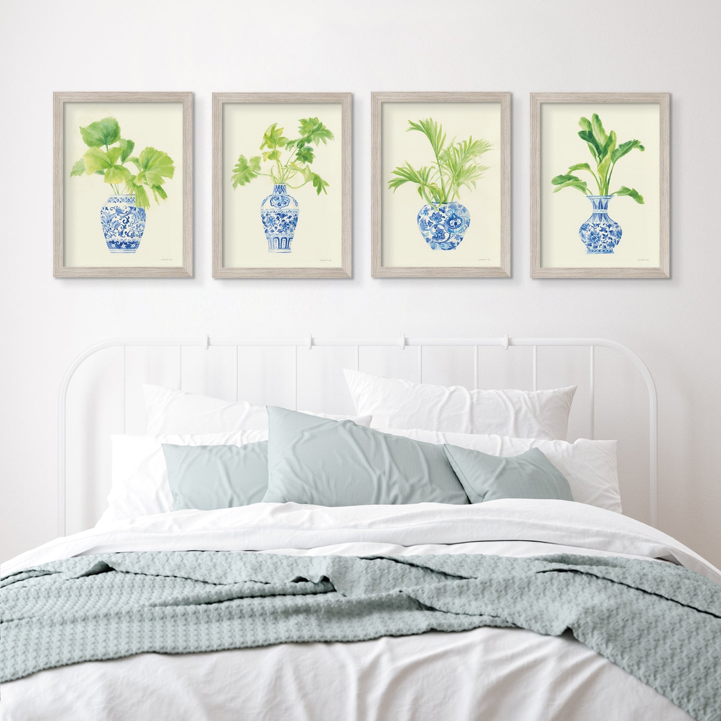 Blue Vases by Silvia Vassileva - 4 Piece Gallery Framed Print Art Set