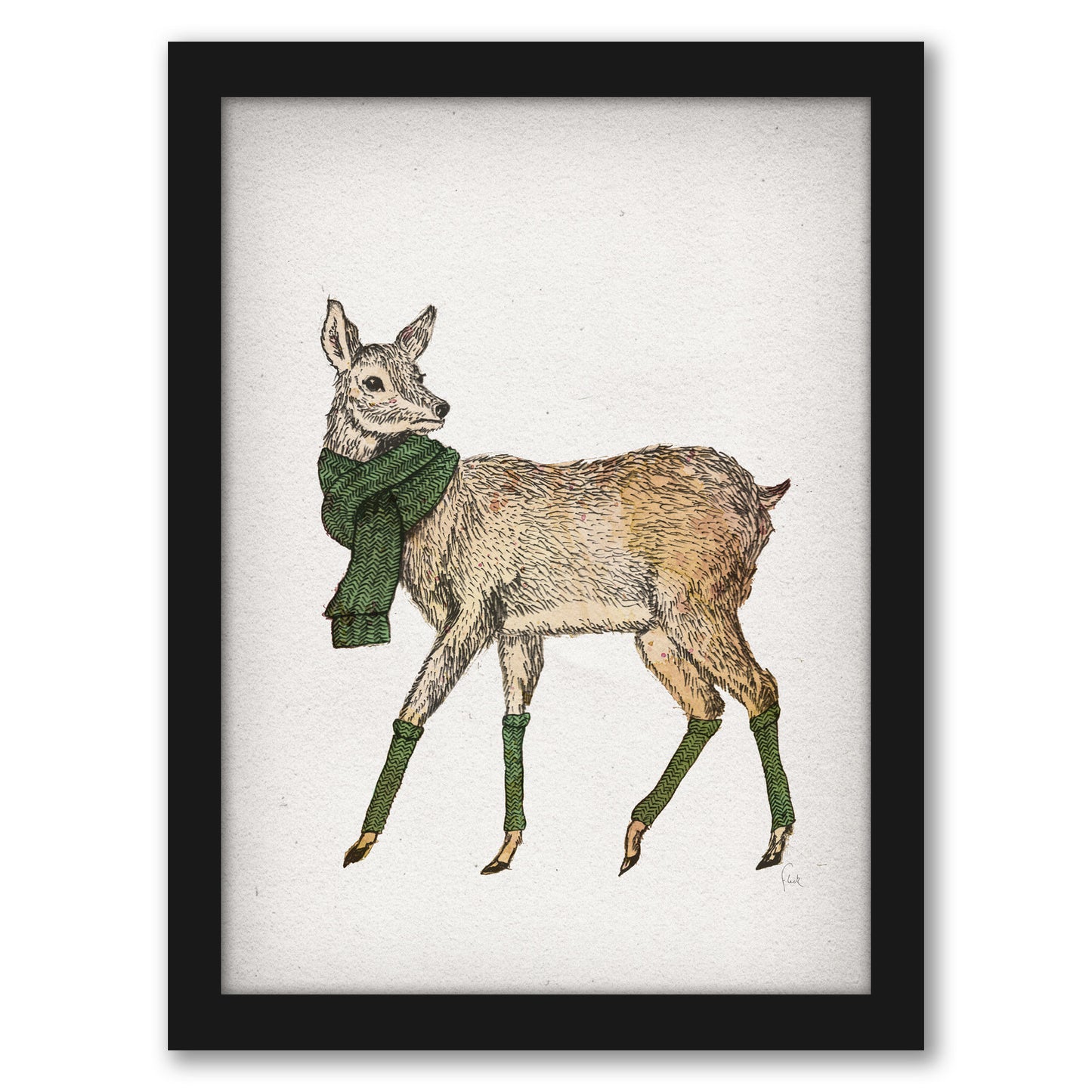 Deer by David Fleck - Framed Print