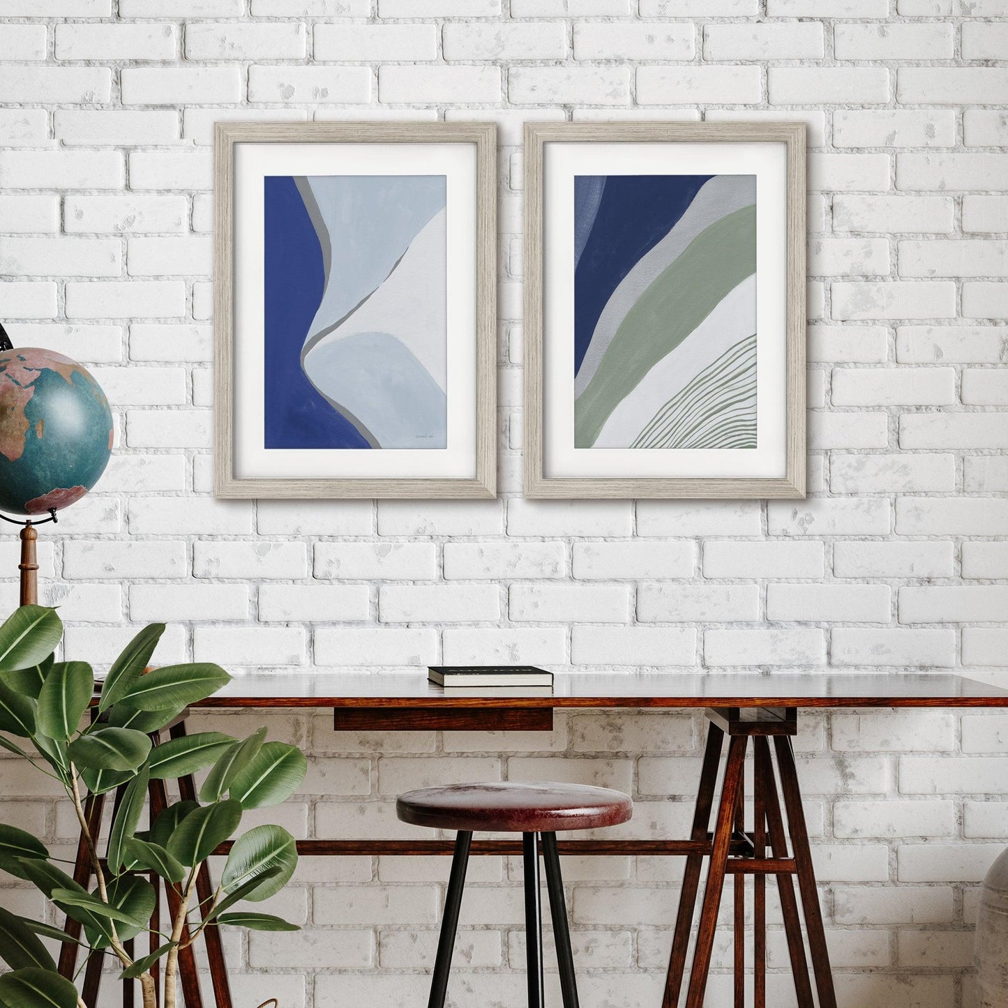 Seaglass Strokes by Danhui Nai - 2 Piece Gallery Framed Print Art Set