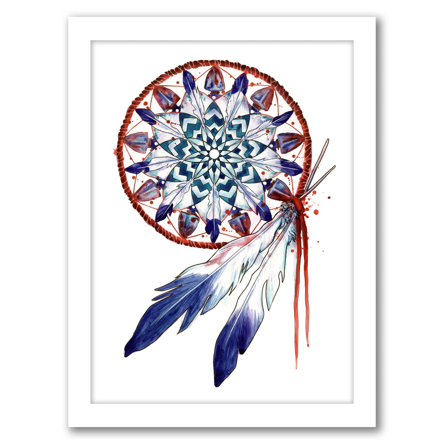 Dream catcher Mandala by Sam Nagel - Framed Print