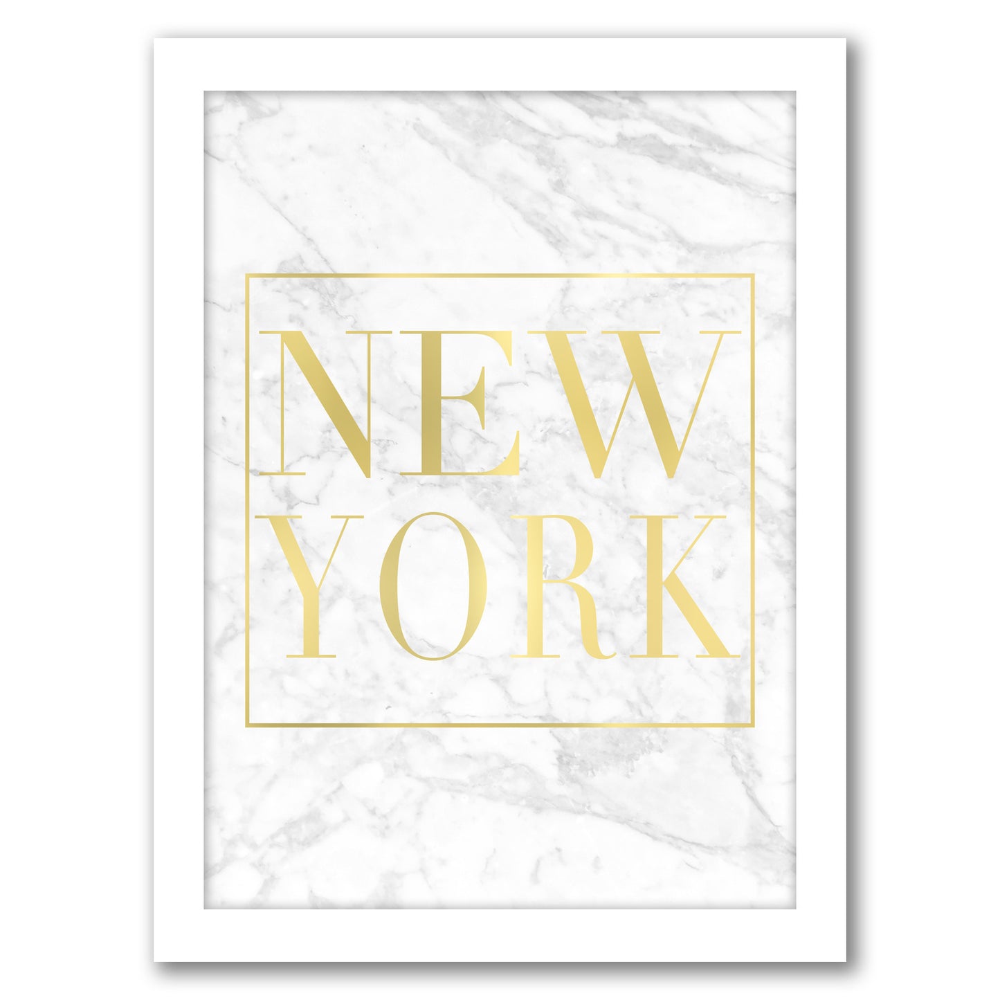 New York White Marble By Nuada - Framed Print