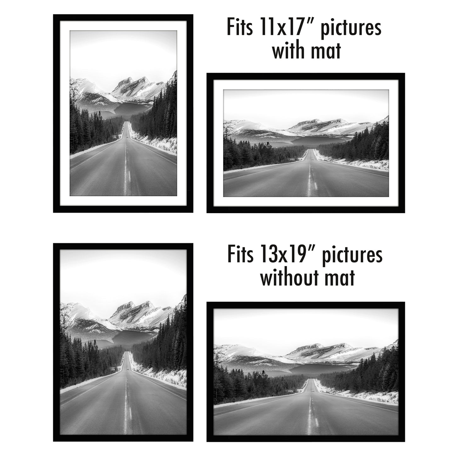 Set of 2 - Classic Gallery Picture Frame with Mat | Galleria Collection
