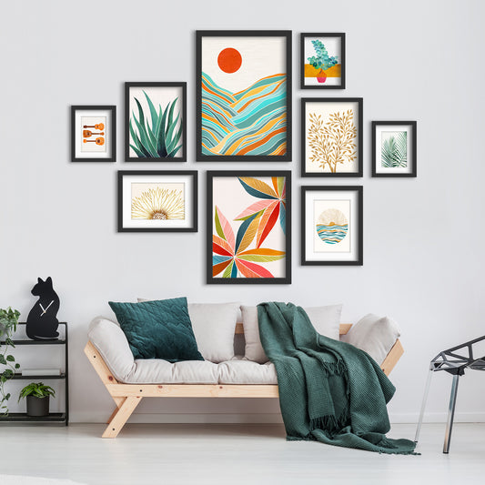 Tropical Bloom - 9 Piece Framed Gallery Wall Art Set - Art Set - Americanflat