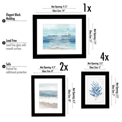 Coastal Breeze by PI Creative - 7 Piece Framed Gallery Wall Art Set - Americanflat
