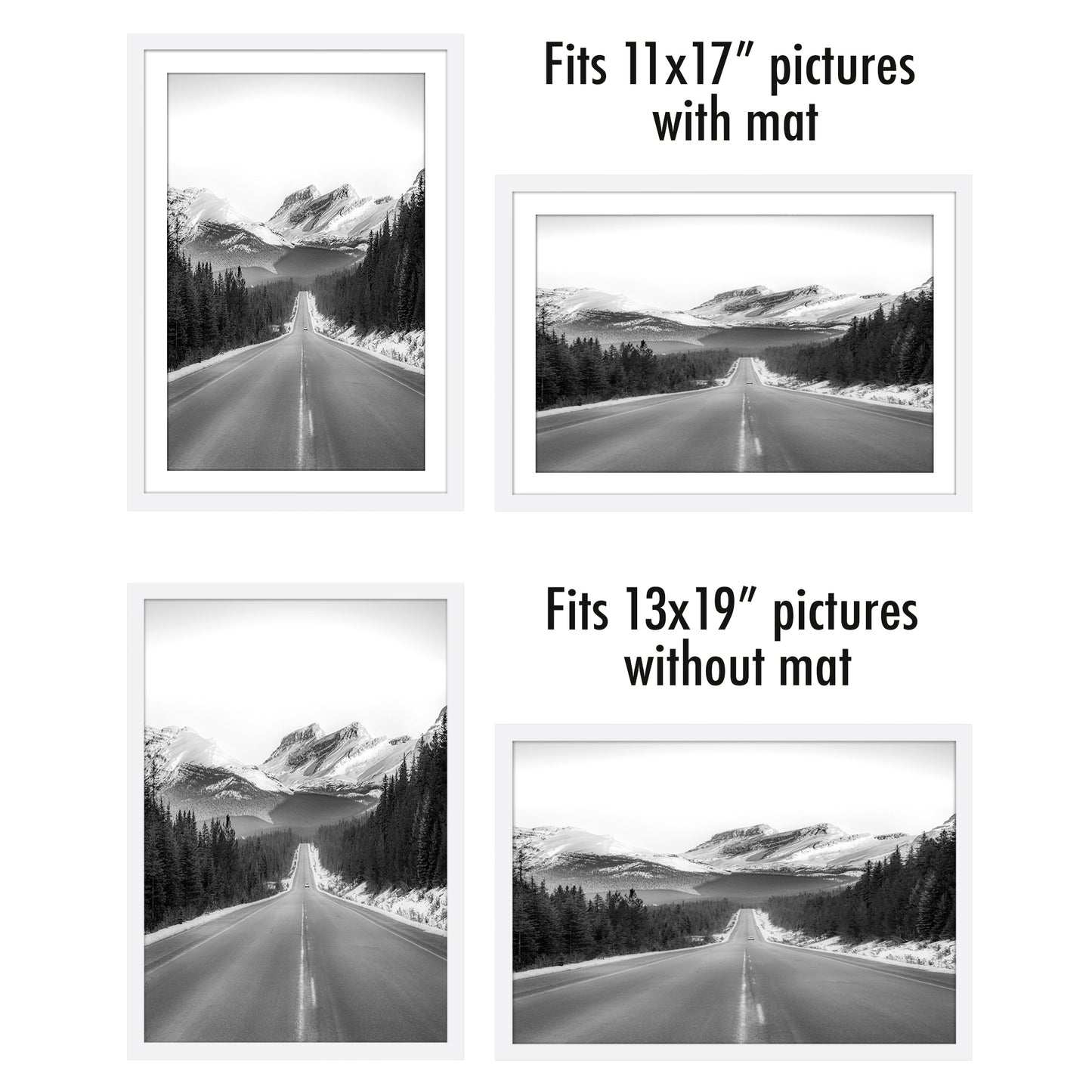 Set of 2 - Classic Gallery Picture Frame with Mat | Galleria Collection