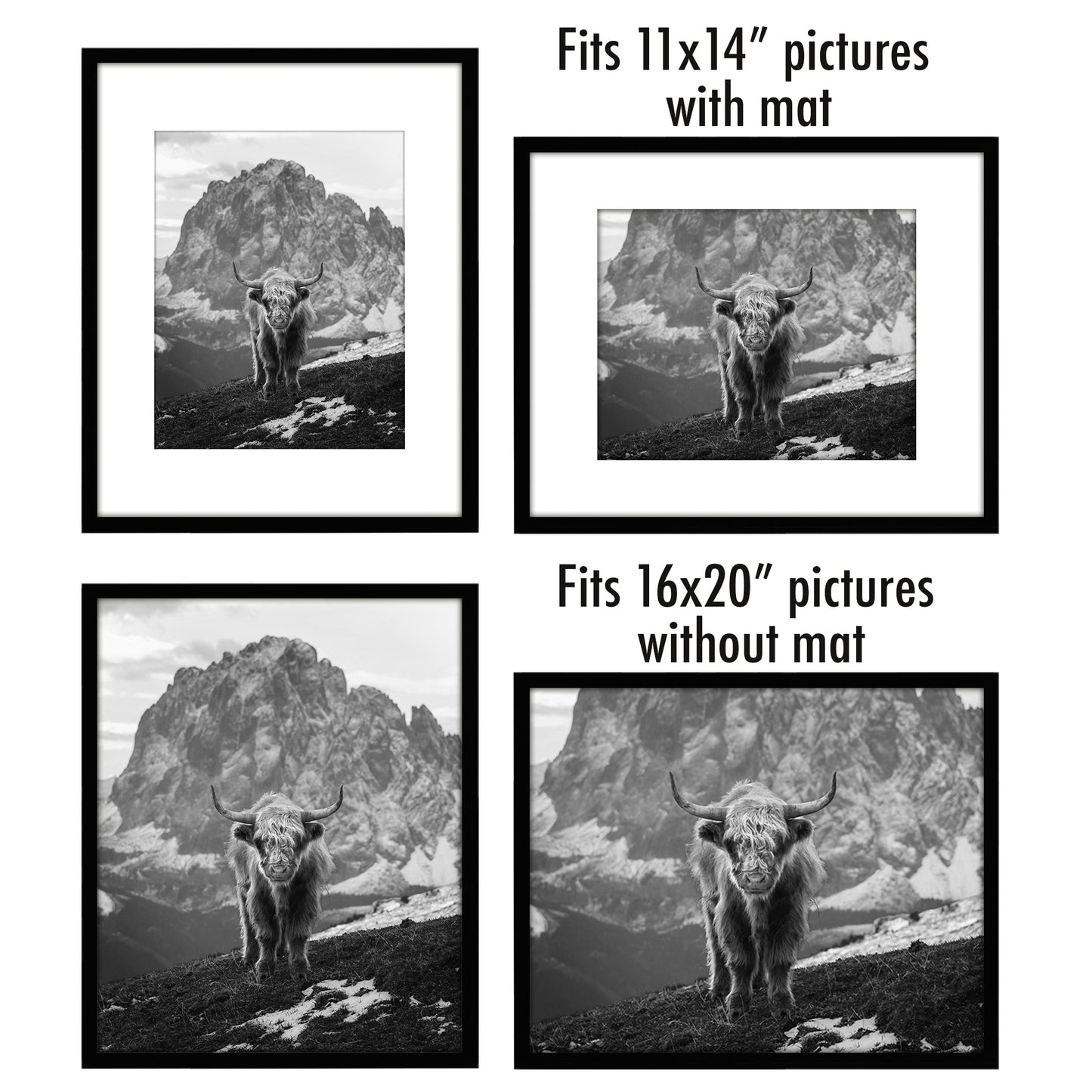 Set of 2 - Classic Gallery Picture Frame with Mat | Galleria Collection
