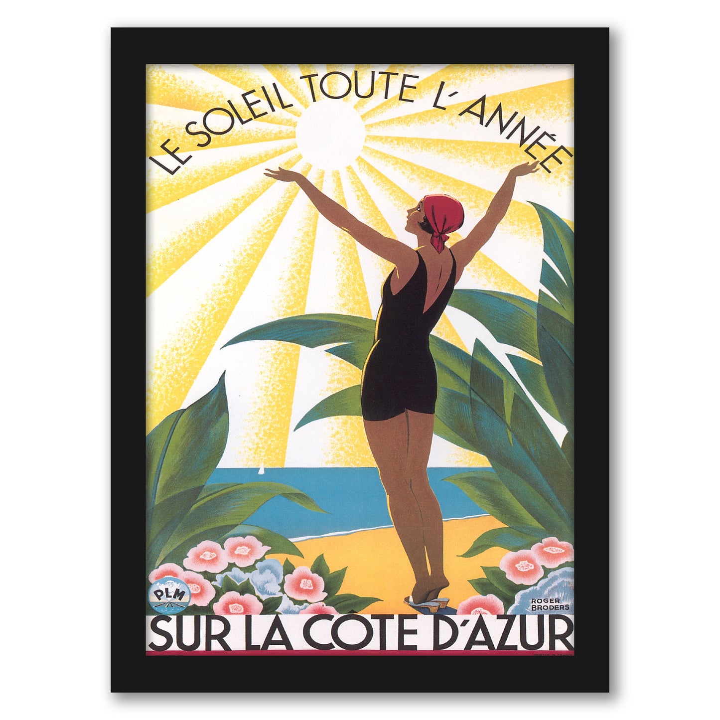 Travel Poster For Cote D Azur by Found Image Press - Framed Print
