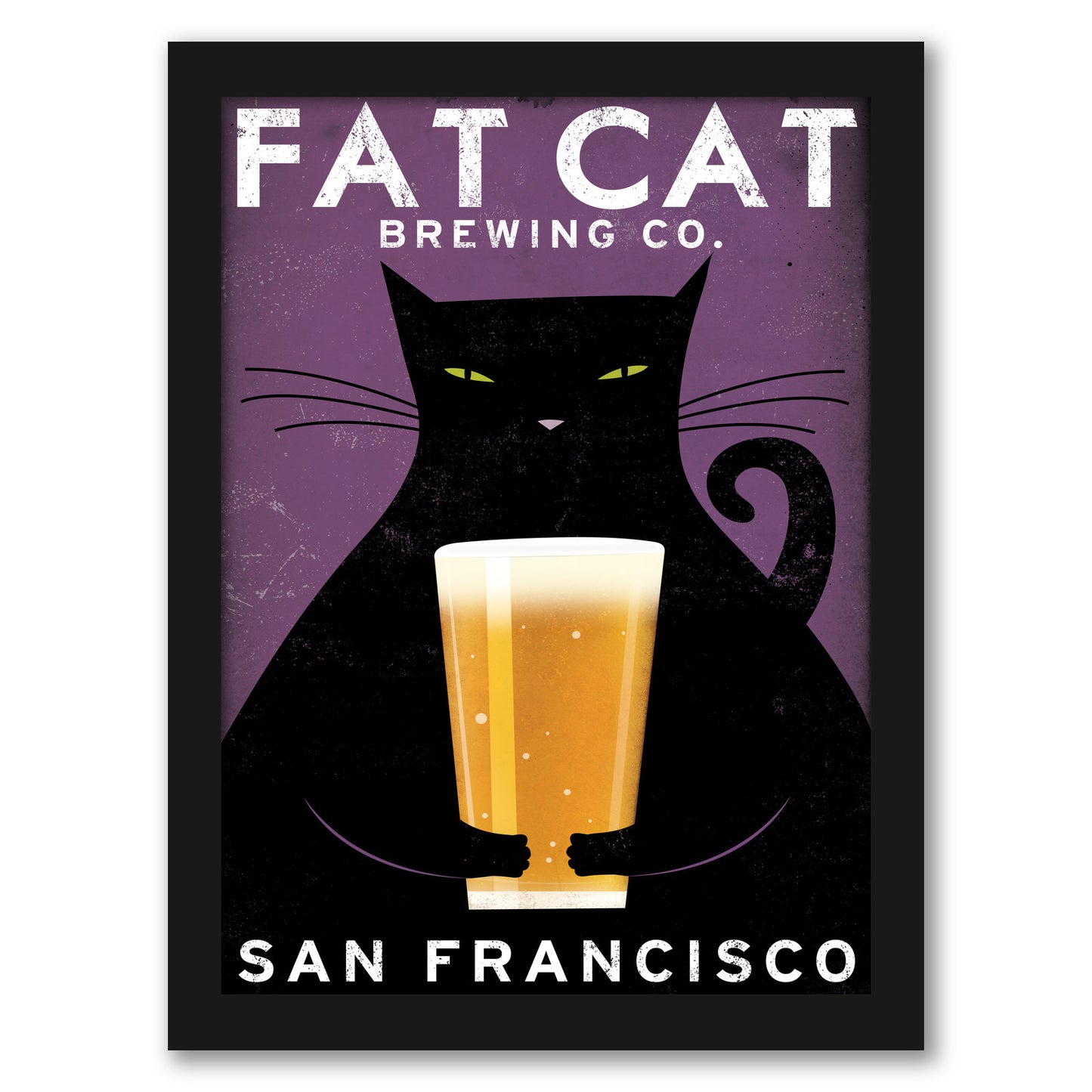 Cat Brewing by Wild Apple - Framed Print