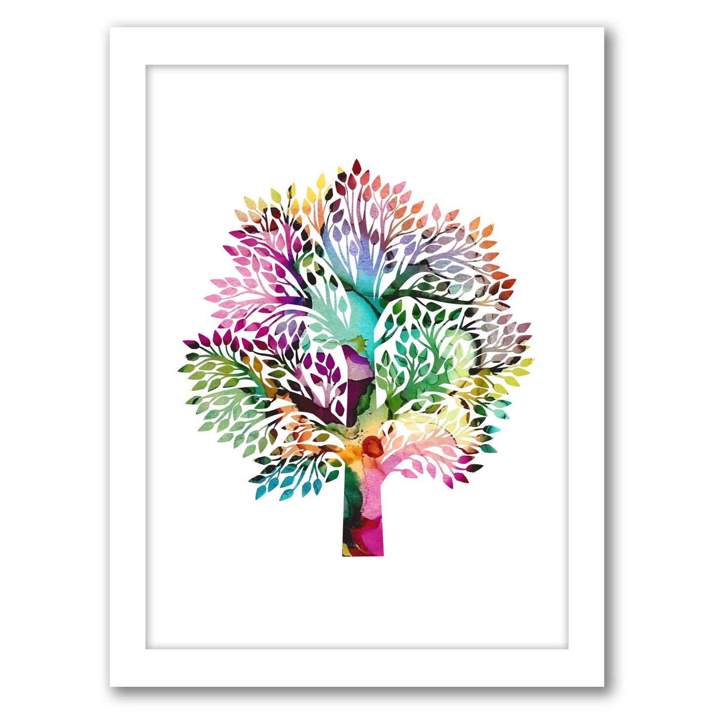Watercolor Tree By Lisa Nohren - White Framed Print