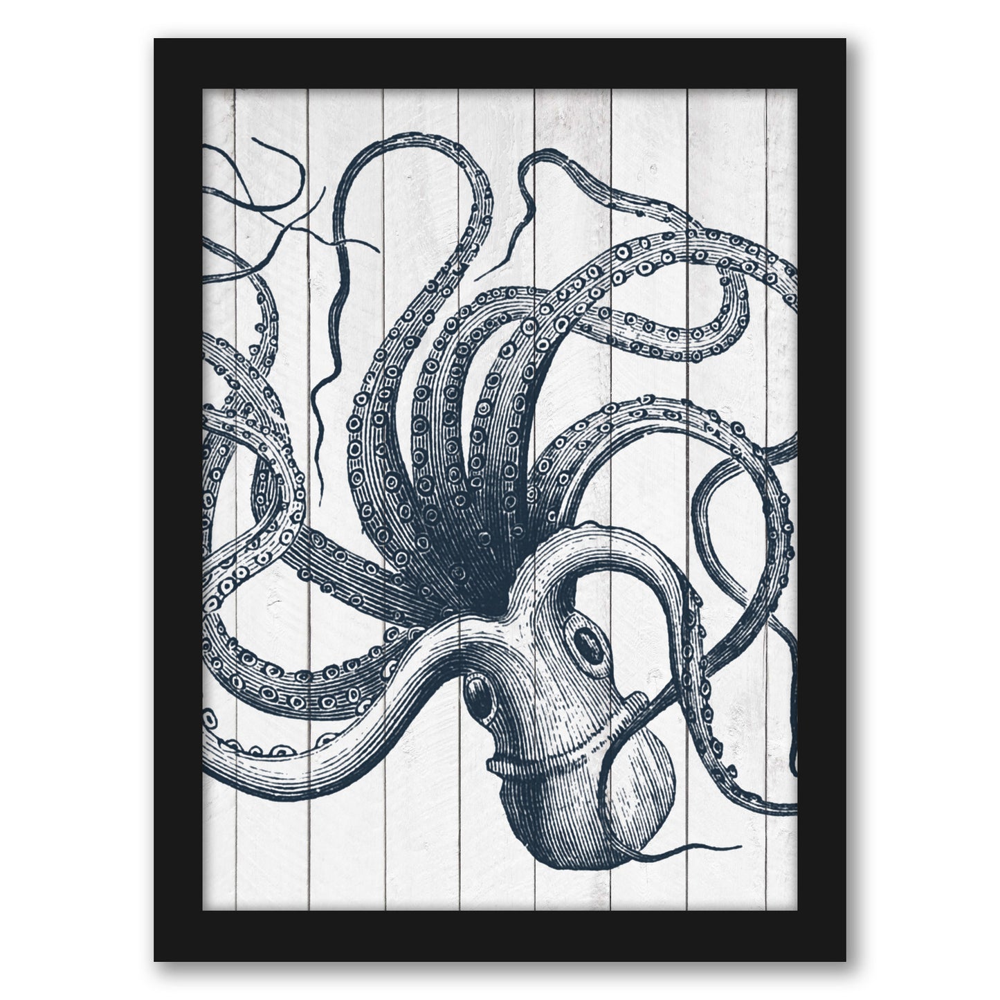 Wood Octopus by Samantha Ranlet - Framed Print