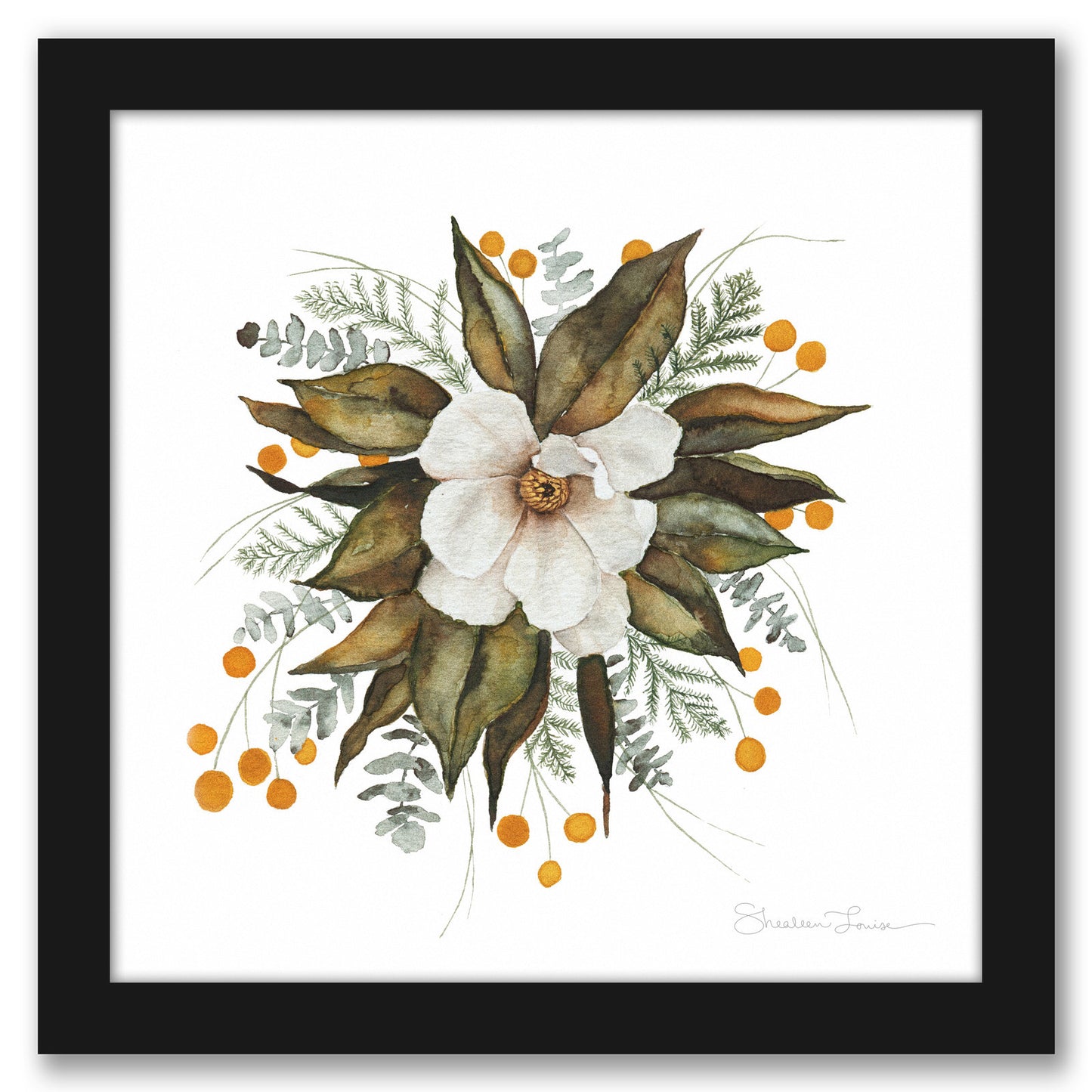 Magnolia Bouquet by Shealeen Louise - Framed Print