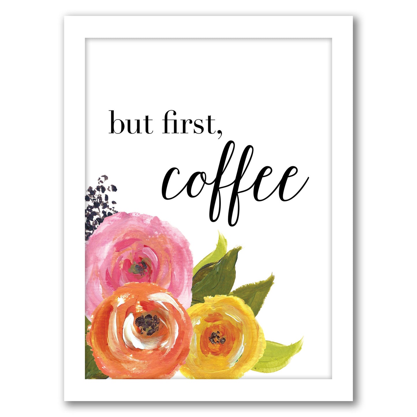 But First Coffee by Amy Brinkman - Framed Print