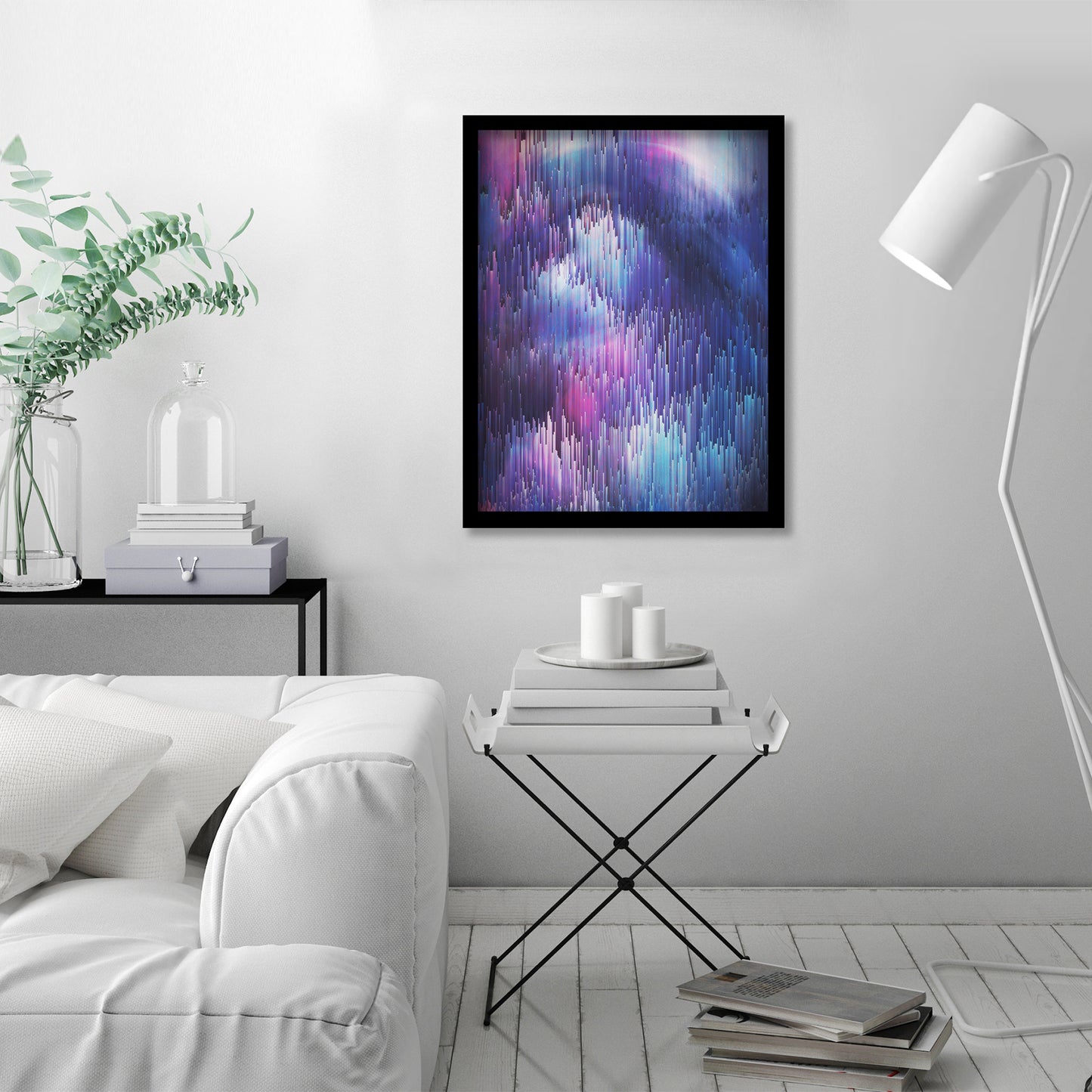 Glitch Galaxy by Emanuela Carratoni - Framed Print