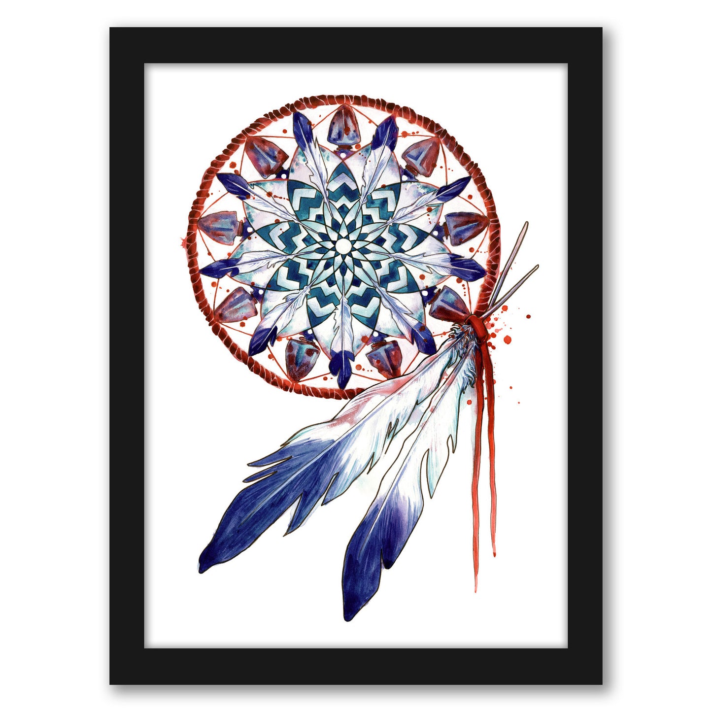 Dream catcher Mandala by Sam Nagel - Framed Print