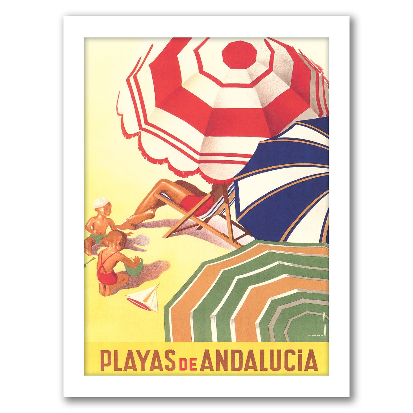 Travel Poster For Spanish Beaches by Found Image Press - Framed Print