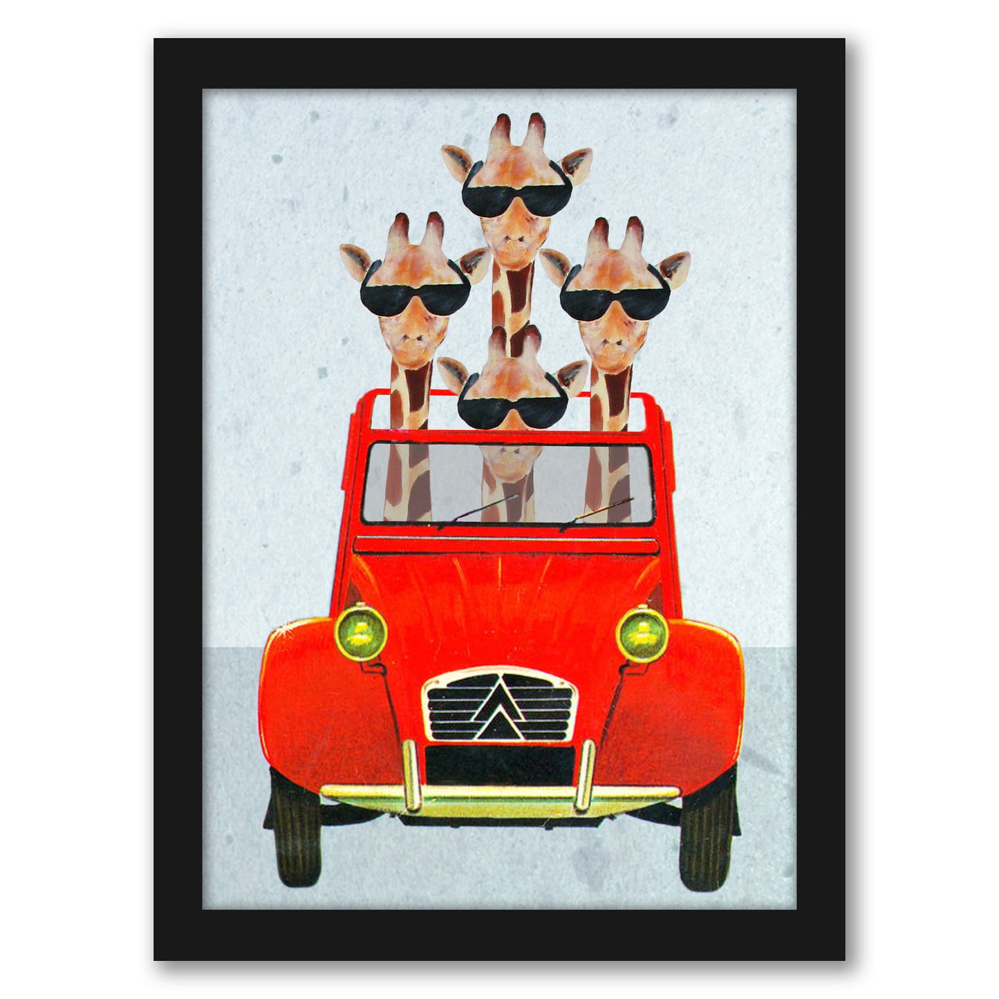 Giraffes On Holiday By Coco De Paris - Framed Print