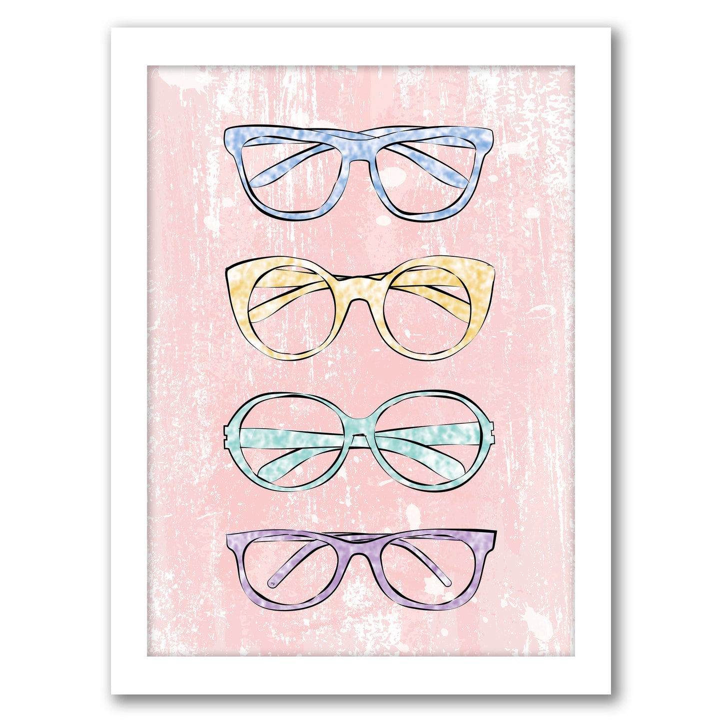 Pink Glasses By Martina - Framed Print