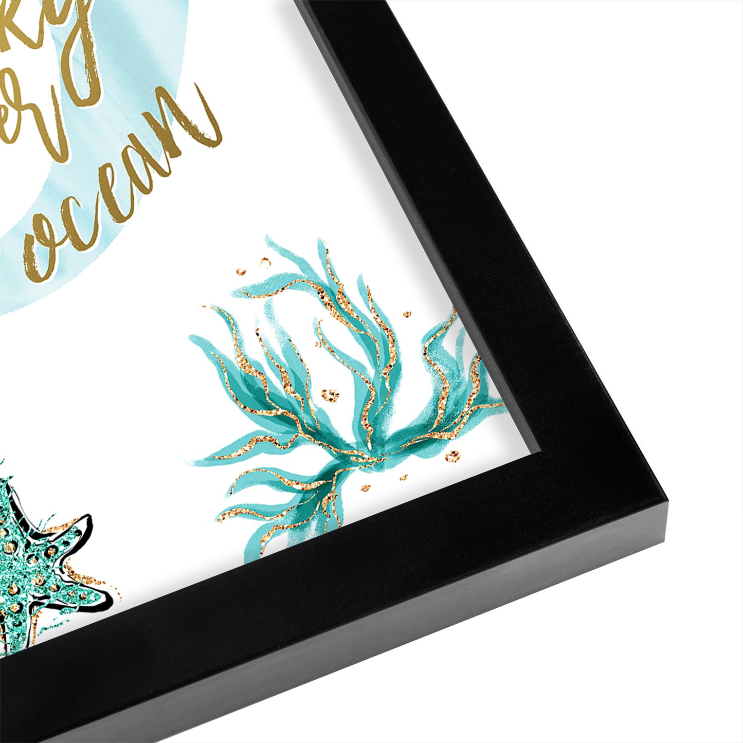 Dream Higher Mermaid Tail Teal By Wall + Wonder - Framed Print