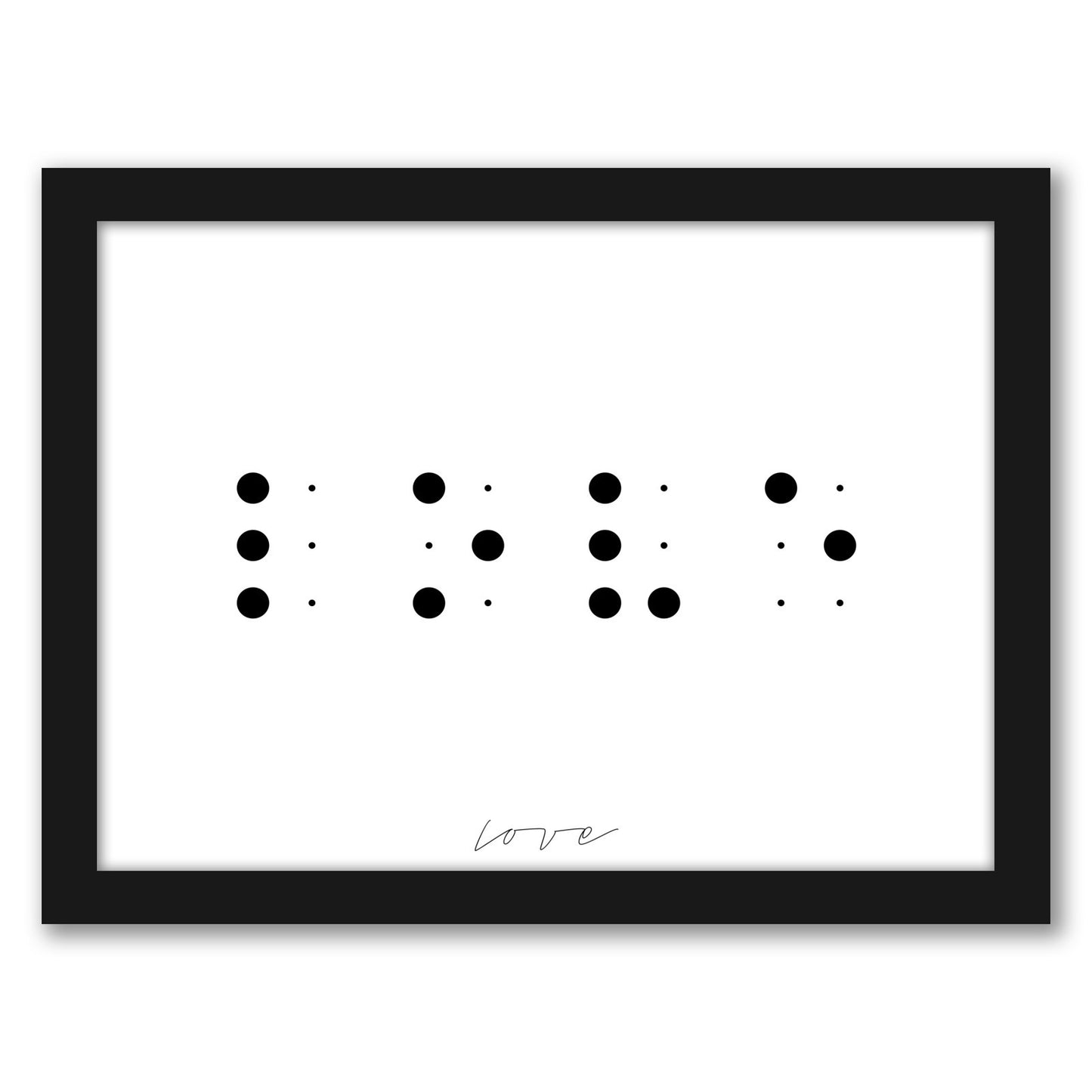 Love In Braille by Explicit Design - Framed Print